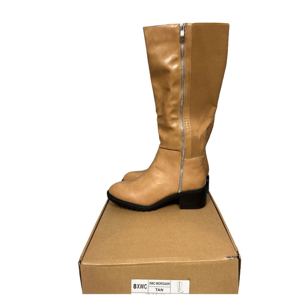 Journee Collection Women's Morgaan Extra Wide Calf Tan Knee High Boots NWT 8XWC - Picture 7 of 10